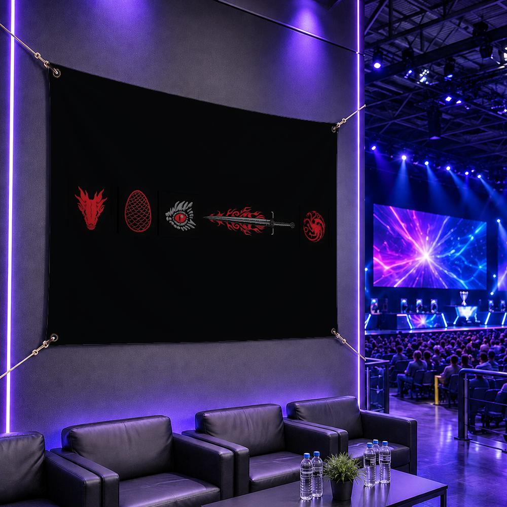 Esports Gaming Houses - Bandiera del Famoso Clan H-House Targaryen,