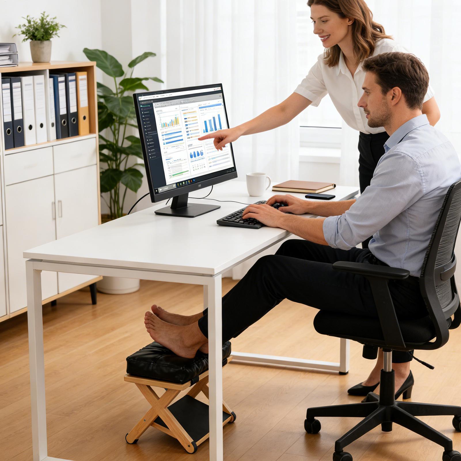 Footrest Under Desk - Poggiapiedi da scrivania in legno a