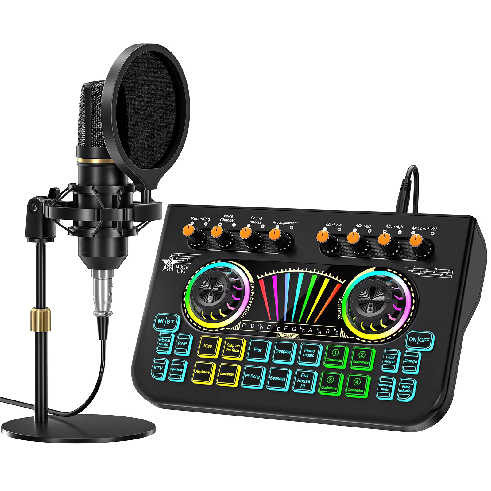 Streaming Mic Condenser - Kit Microfono per Podcast Tenlamp X3